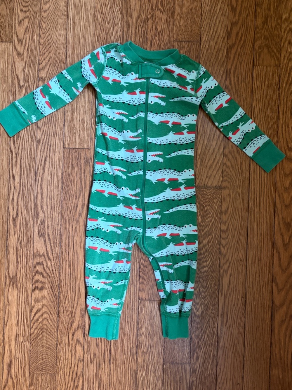 Hanna Andersson Green Alligator Print Pajamas 18-24mos
